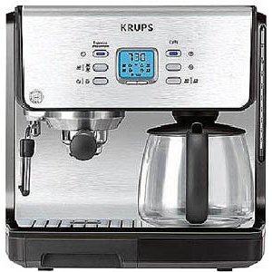 Krups XP2070 Programmable 10-Cup Coffeemaker, a 15 bar espresso machine