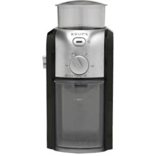 Black and Stainless Burr Coffee Grinder By Krups